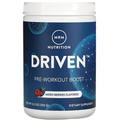 MRM018 | MRM Nutrition DRIVEN pre-workout boost jar with mixed berries flavored front label