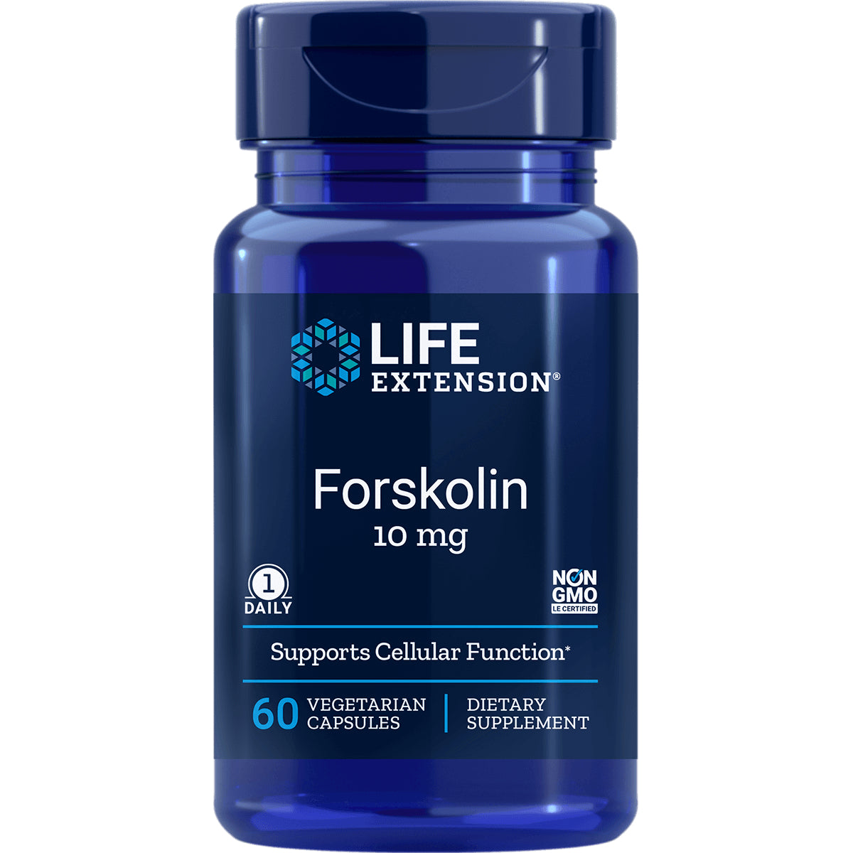 LE236 | Life Extension Forskolin 10 mg blue bottle, 60 vegetarian capsules