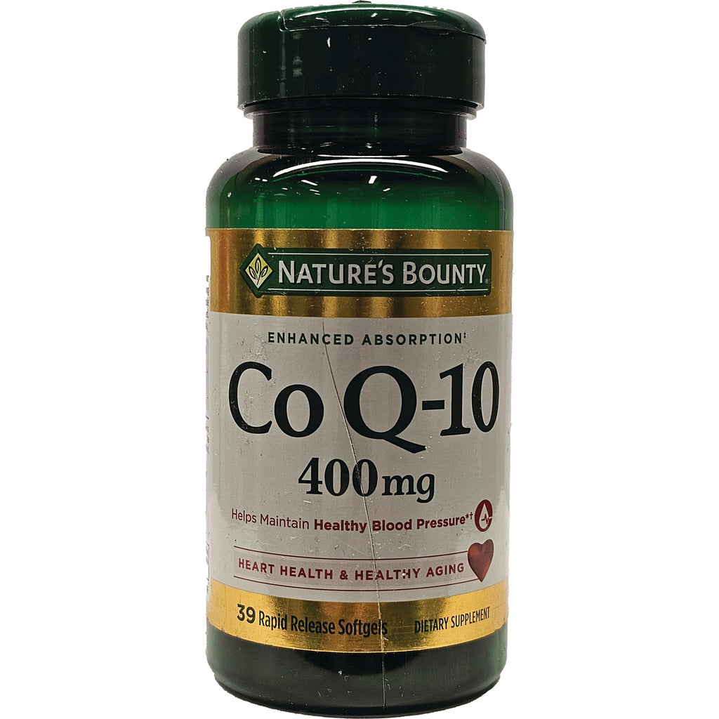 NBY026 | Nature's Bounty Co Q-10 400 mg bottle, front label showing 39 Rapid Release Softgels - Thumbnail