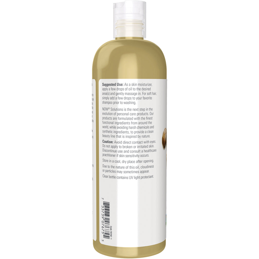 NWF436 | Back label of golden bottle showing suggested use, caution text, and barcode - Thumbnail