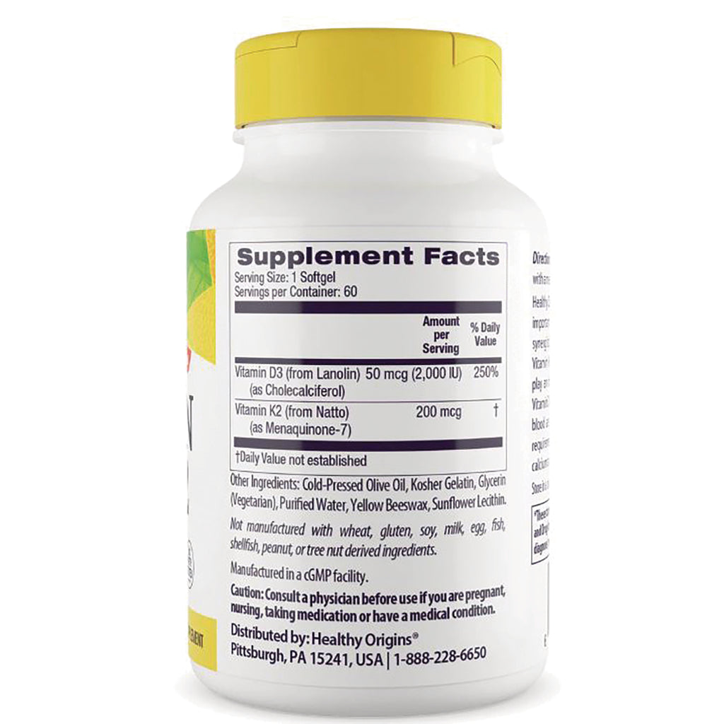 HRG184 | back of white supplement bottle showing Supplement Facts panel with ingredients, serving size and caution text - Thumbnail