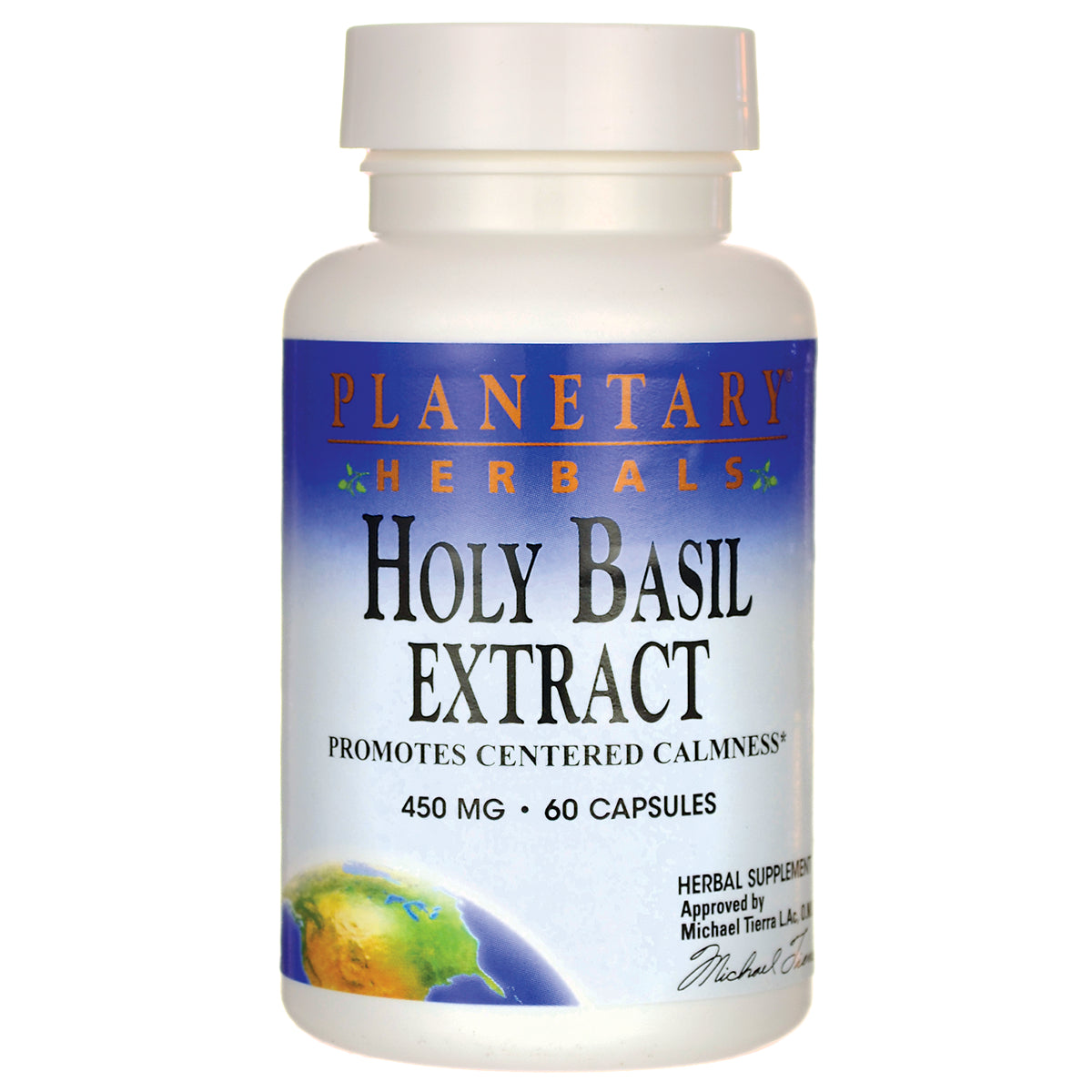 PF067 | Planetary Herbals Holy Basil Extract bottle, front label 450 mg 60 capsules
