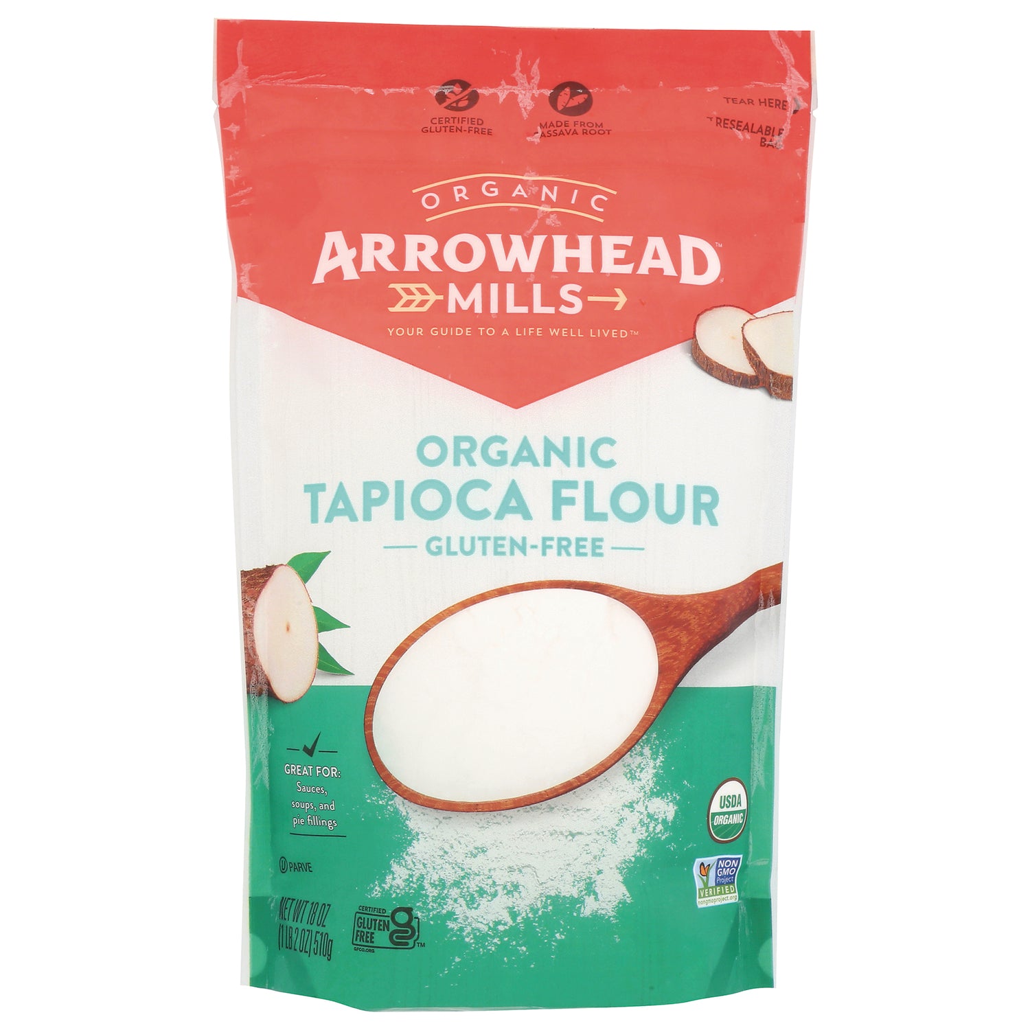 AHM073 | Arrowhead Mills Organic Tapioca Flour, gluten-free, resealable bag