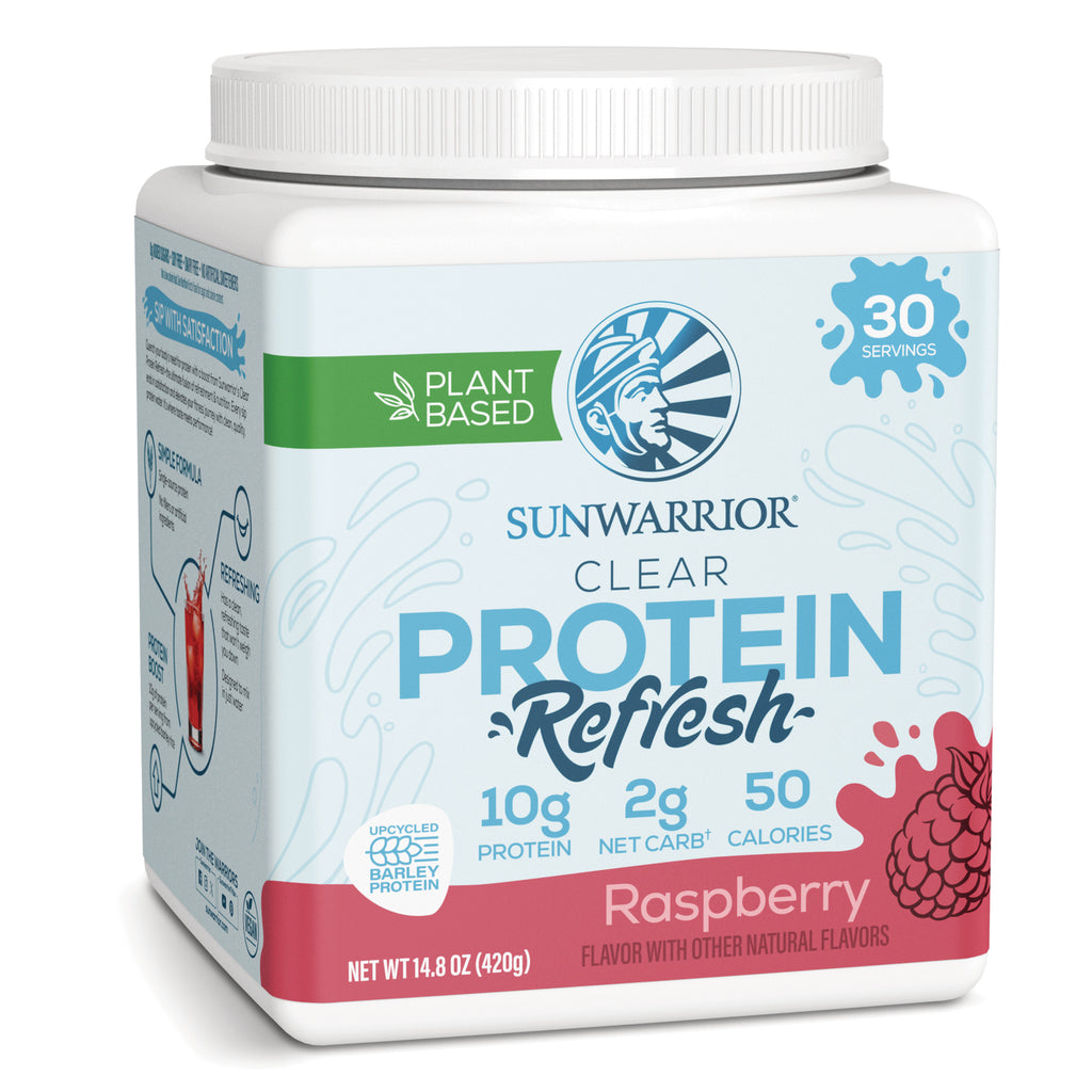 SNW051 | Sunwarrior Clear Protein Refresh, Raspberry, plant-based powder, 30 servings, 10g protein, 2g net carbs, 50 calories - Thumbnail