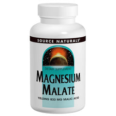 SN819 | Source Naturals Magnesium Malate dietary supplement, yielding 833 mg malic acid