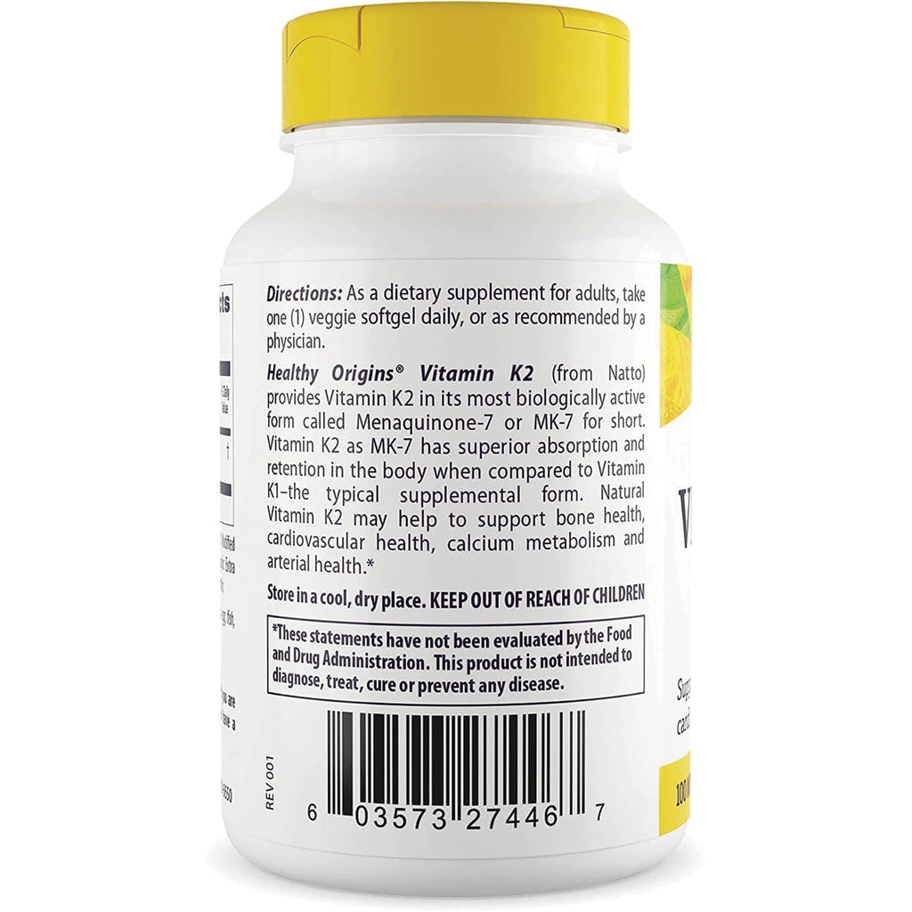 HRG174 | Back of white supplement bottle with yellow cap showing directions, product information and barcode - Thumbnail