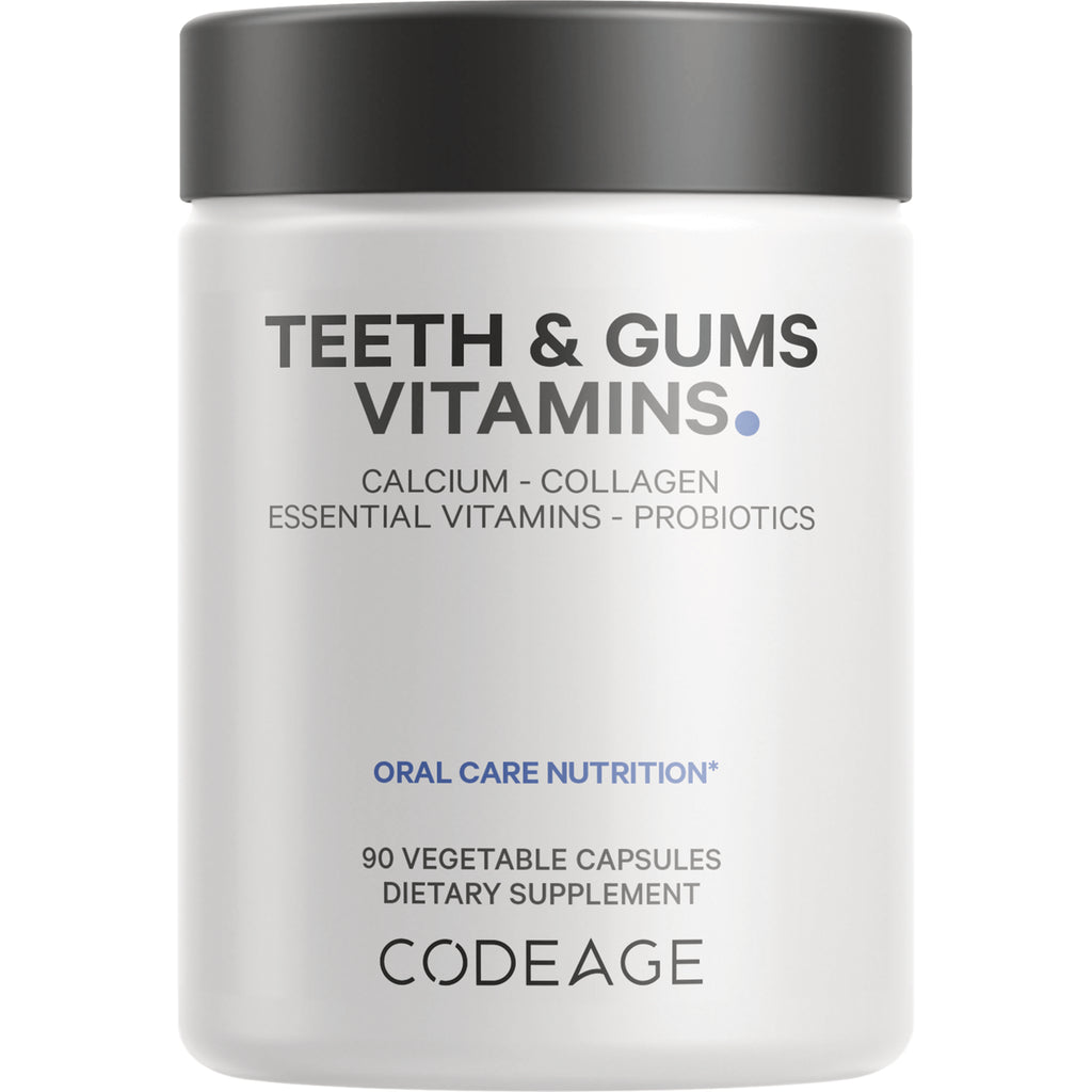 CDG031 | Front view of Codeage Teeth & Gums Vitamins jar, 90 vegetable capsules - Thumbnail