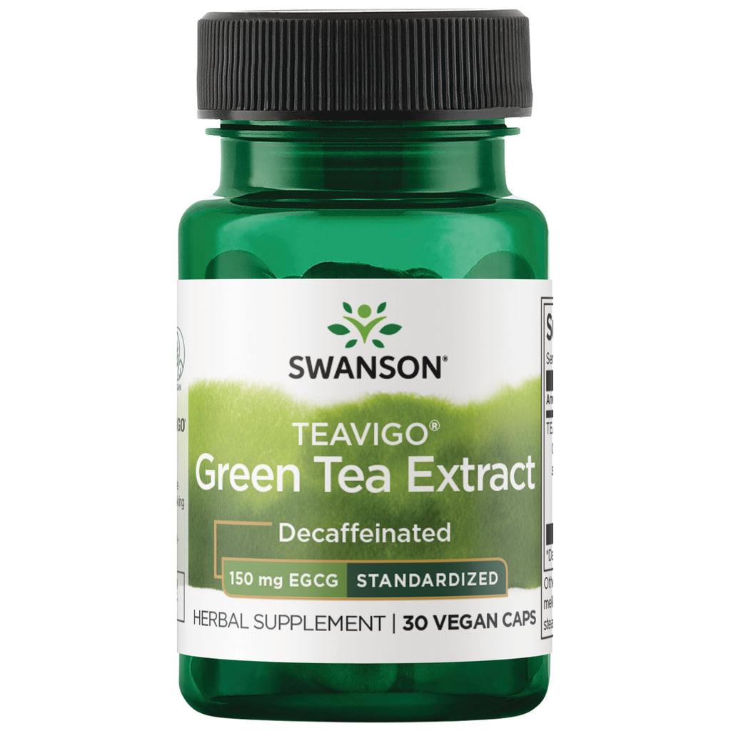 SWH198 | Supplement Facts panel: Serving Size 1 vegan capsule; TEAVIGO decaffeinated green tea extract 168 mg; EGCG 150 mg - Thumbnail