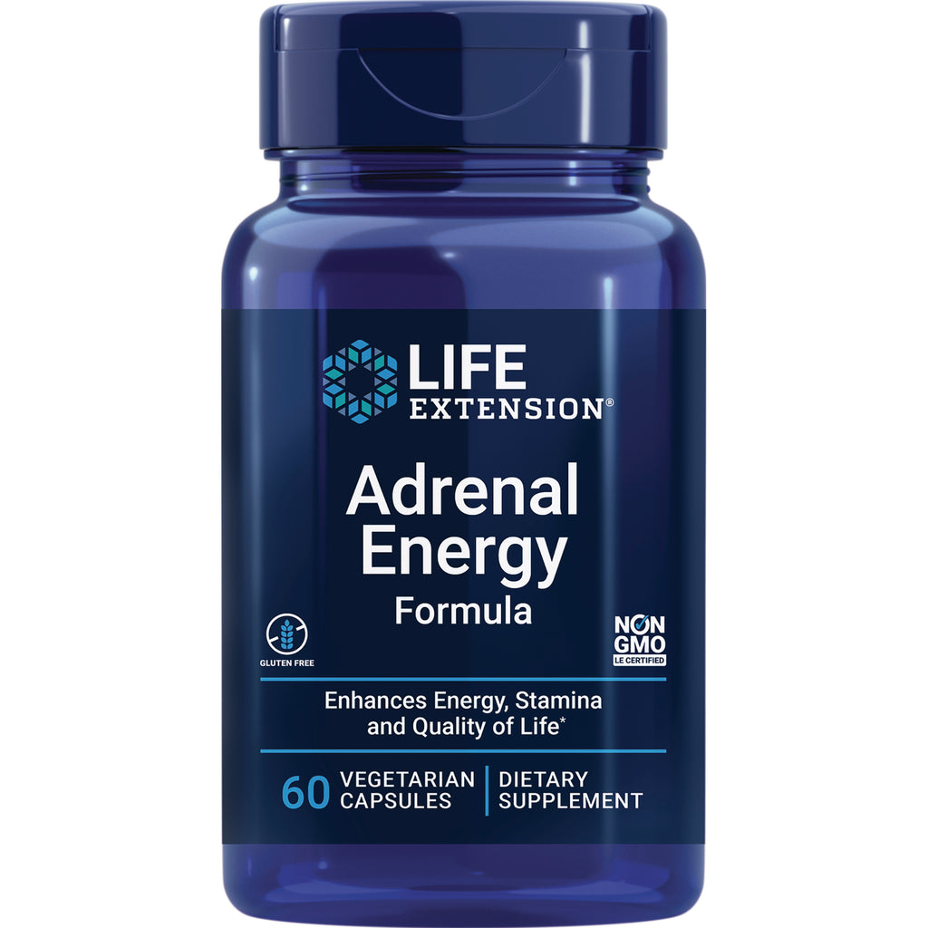 LE451 | Life Extension Adrenal Energy Formula bottle, 60 vegetarian capsules dietary supplement - Thumbnail