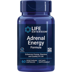 LE451 | Life Extension Adrenal Energy Formula bottle, 60 vegetarian capsules dietary supplement