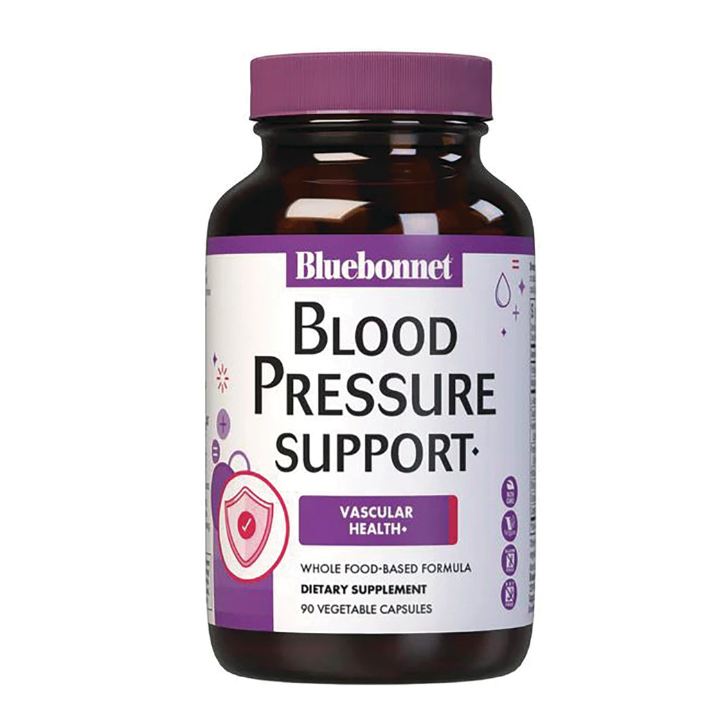 BLU151 | Bluebonnet Blood Pressure Support bottle front label, vascular health dietary supplement 90 vegetable capsules - Thumbnail