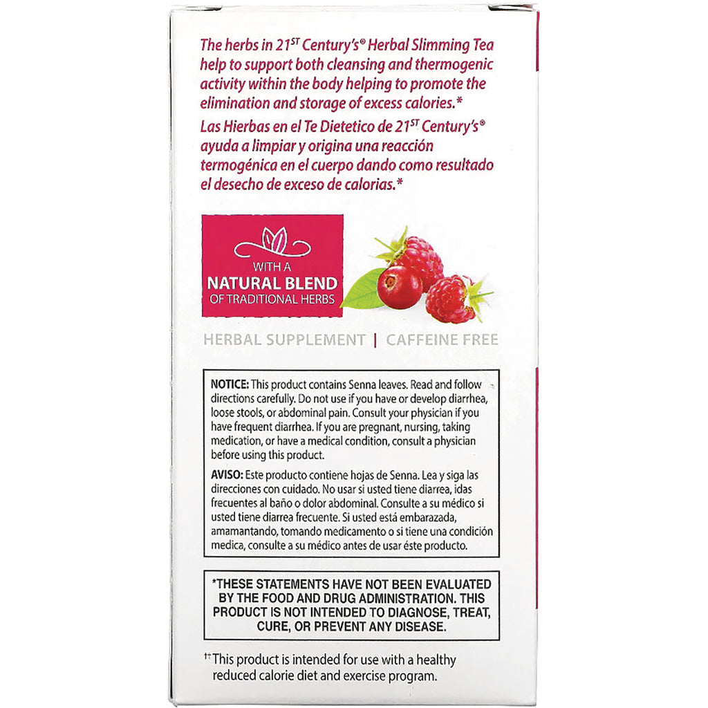 CNT148 | Back of herbal slimming tea box showing natural blend label, bilingual warning and FDA disclaimer - Thumbnail