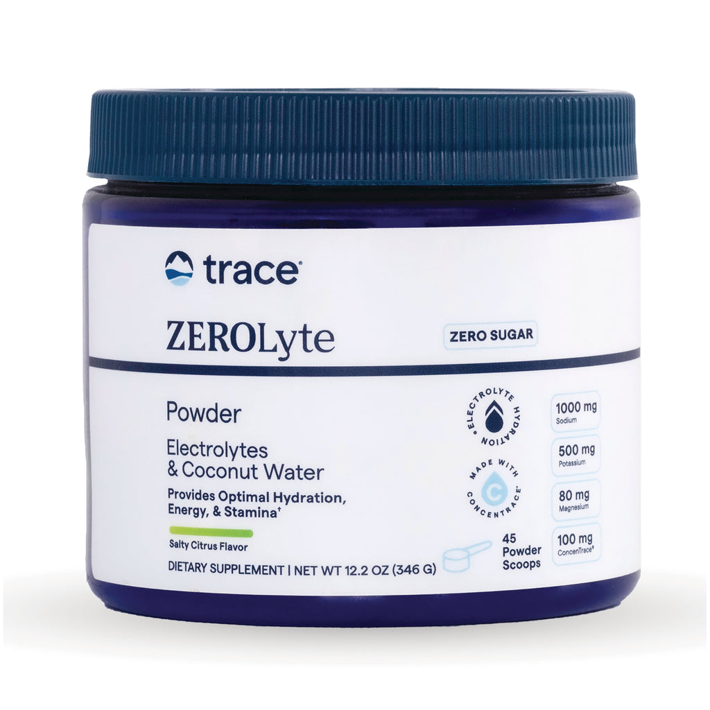 TM169 | Trace ZEROlyte electrolyte powder, Zero Sugar, Salty Citrus flavor, 12.2 oz jar - Thumbnail