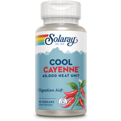 SLR233 | Solaray Cool Cayenne 40,000 Heat Unit, Digestion Aid, 90 VegCaps dietary supplement bottle