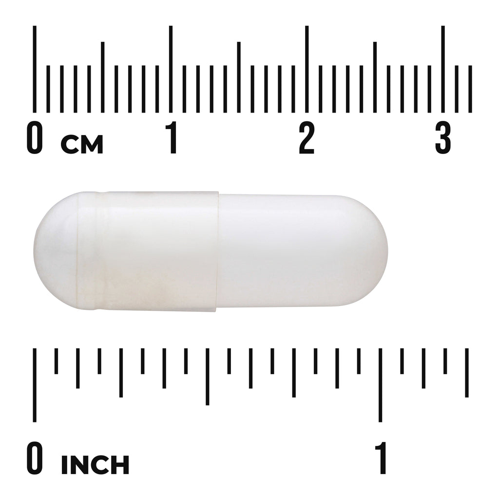 SW1185 | white two-part capsule on measurement scale showing 03 cm and 01 inch with visible CM and INCH markings - Thumbnail