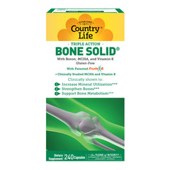 CRL588 | Country Life Bone Solid front box with product name, logo, joint bone graphic and 240 capsules label