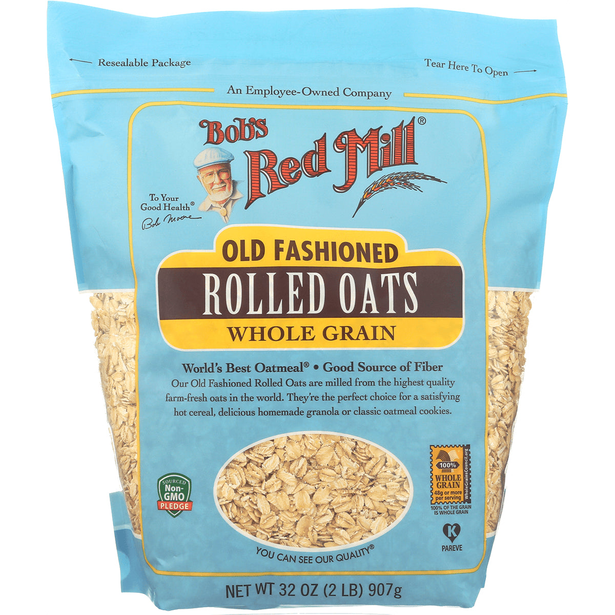 BOB311 | Bob's Red Mill Old Fashioned Rolled Oats whole grain 32 oz front packaging