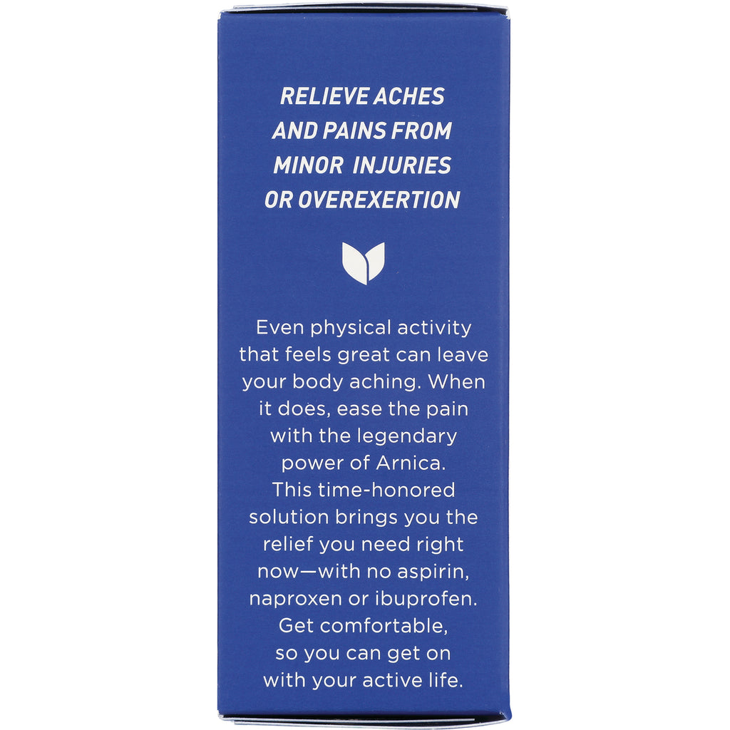 HY244 | blue side panel with product infographic text about relieving aches and pains using Arnica, no aspirin naproxen or ibuprofen - Thumbnail