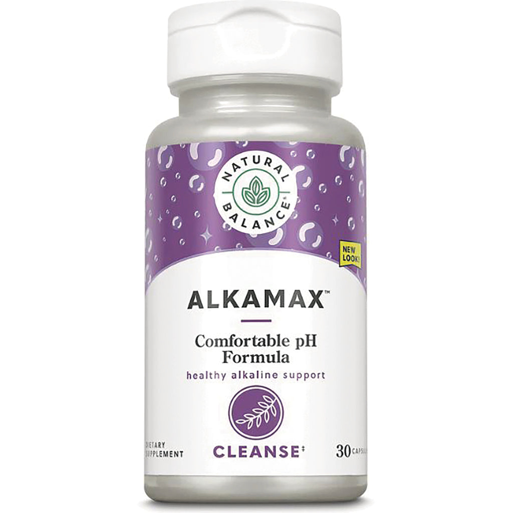 NBL017 | ALKAMAX bottle, Comfortable pH Formula dietary supplement for healthy alkaline support, front label - Thumbnail