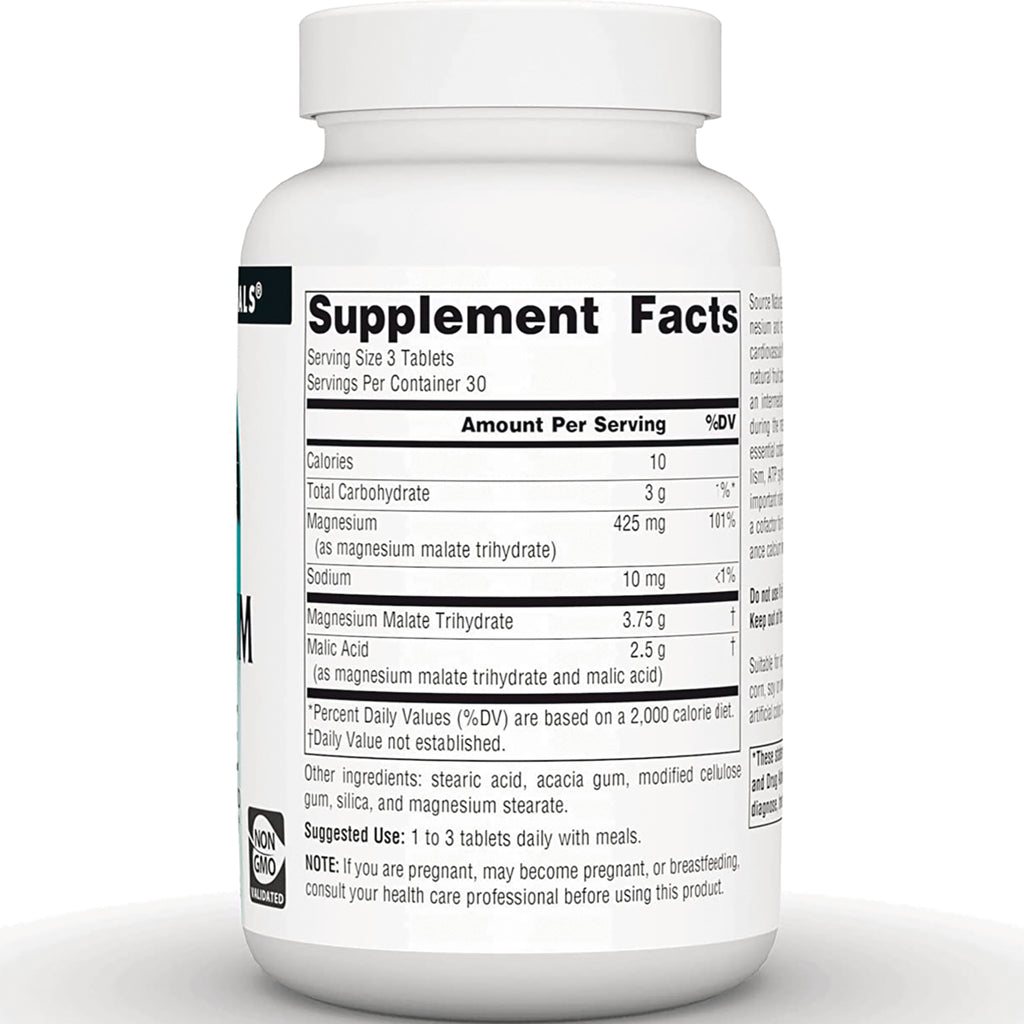 SN390 | Supplement Facts label showing serving size 3 tablets and magnesium 425 mg - Thumbnail