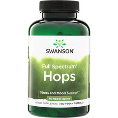 SW1952 | Swanson Full Spectrum Hops 310 mg per capsule, stress and mood support, 180 vegan capsules