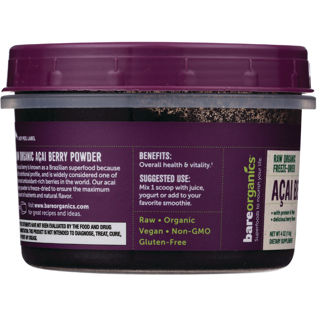 BOR009 | side infographic label on purple-lidded container showing benefits, suggested use, and raw organic vegan claims - Thumbnail