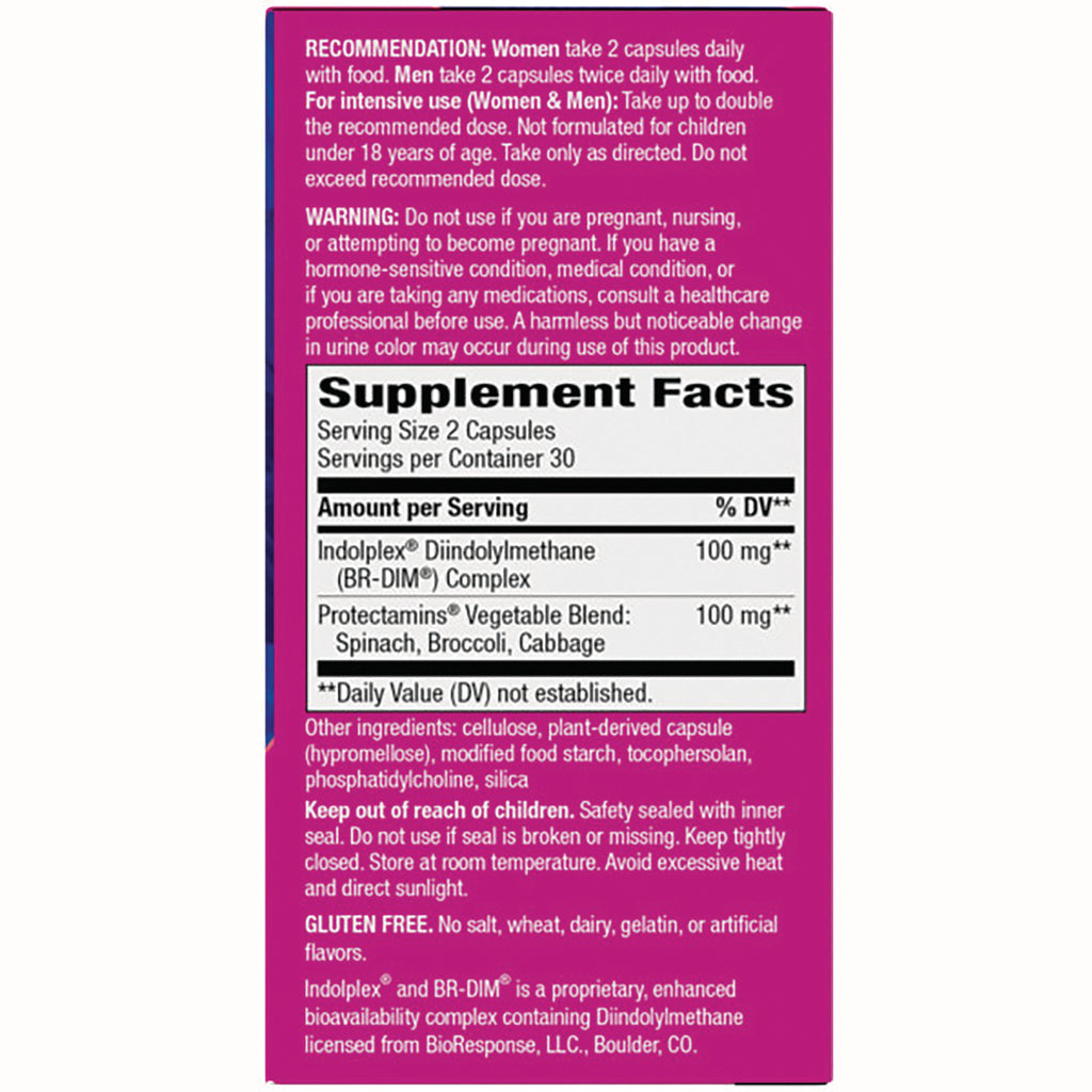 NW556 | back panel with Supplement Facts box listing serving size 2 capsules, ingredients and warnings - Thumbnail