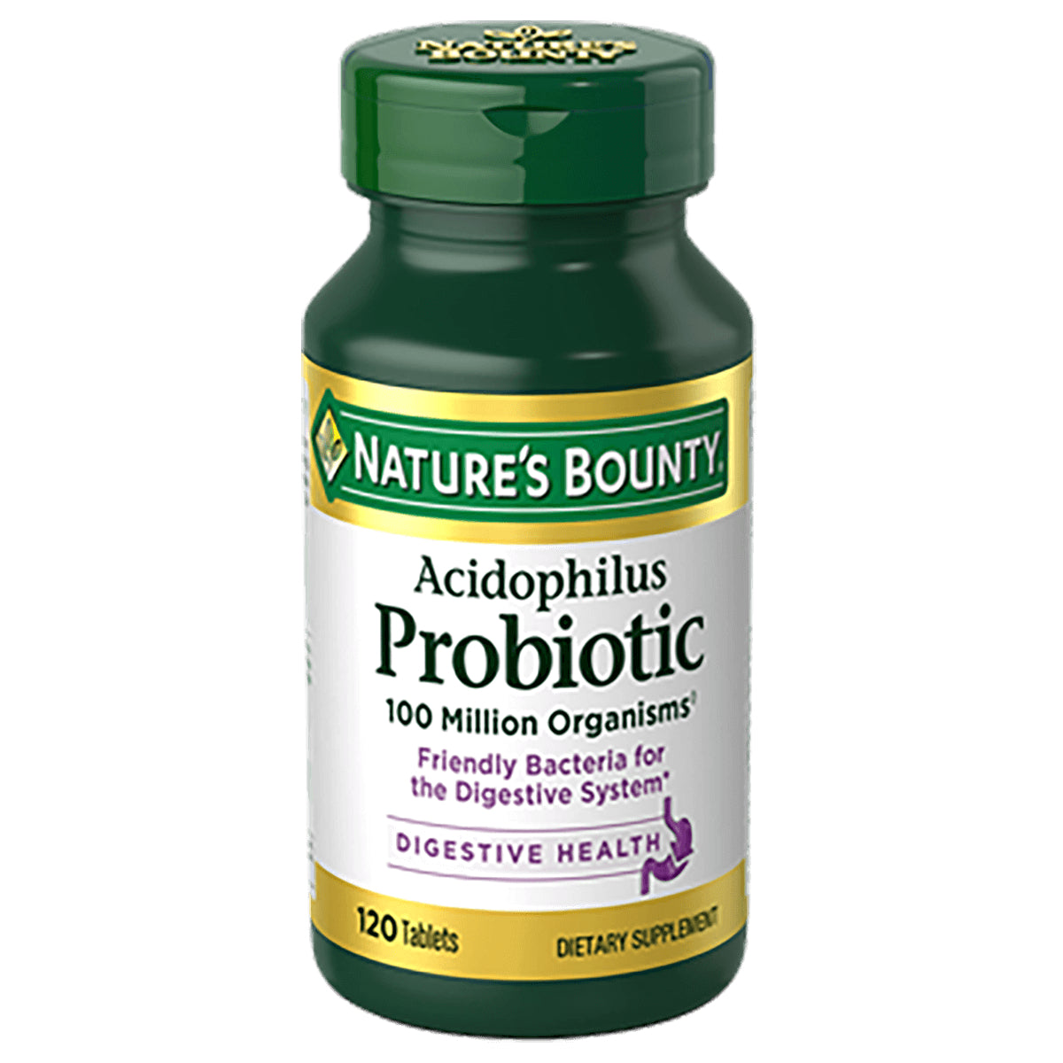 NBY050 | Nature's Bounty Acidophilus Probiotic bottle, 120 tablets, digestive health