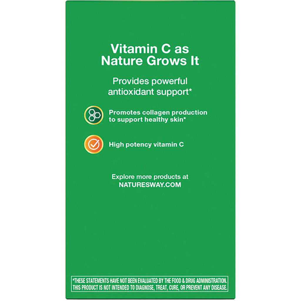 NW649 | Green back panel reading Vitamin C as Nature Grows It, lists antioxidant support, collagen production, high potency vitamin C and NATURESWAY.COM - Thumbnail