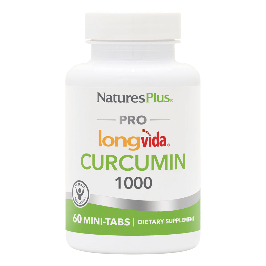 NTP350 | NaturesPlus PRO longvida Curcumin 1000 bottle, 60 mini-tabs dietary supplement - Thumbnail
