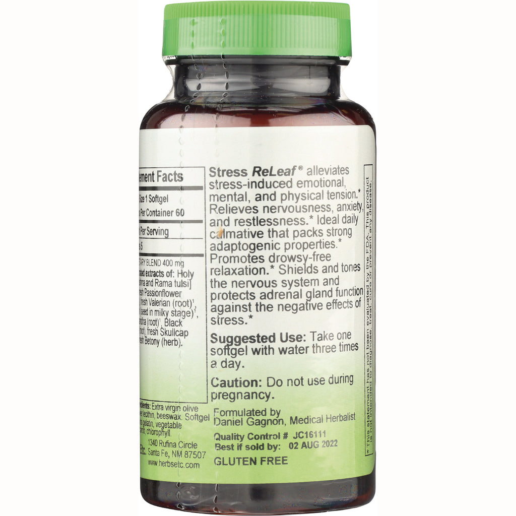 HE109 | Back label of supplement bottle showing ingredients, suggested use, caution, and GLUTEN FREE - Thumbnail