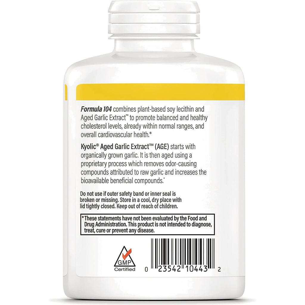 KY126 | back label of white supplement bottle showing product description, warnings, barcode and GMP Certified logo - Thumbnail