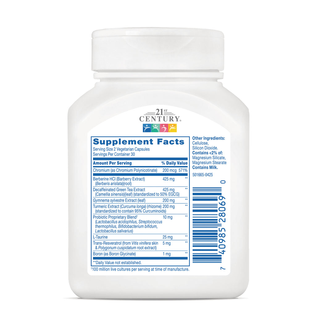 CNT295 | back of white 21st Century supplement bottle showing Supplement Facts panel and barcode - Thumbnail