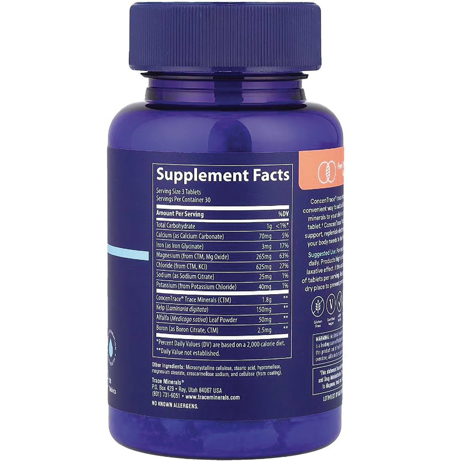 TM028 | Back label showing Supplement Facts panel and ingredients on supplement bottle