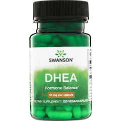 SW1041 | Swanson DHEA Hormone Balance, 10 mg per capsule, 120 vegan capsules bottle front
