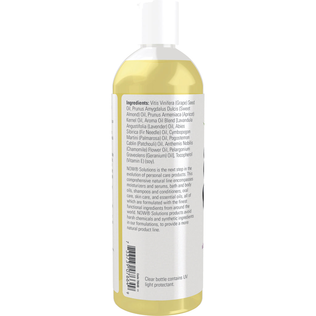 NWF597 | Back label showing ingredients, product description, and barcode on clear bottle with yellow liquid - Thumbnail