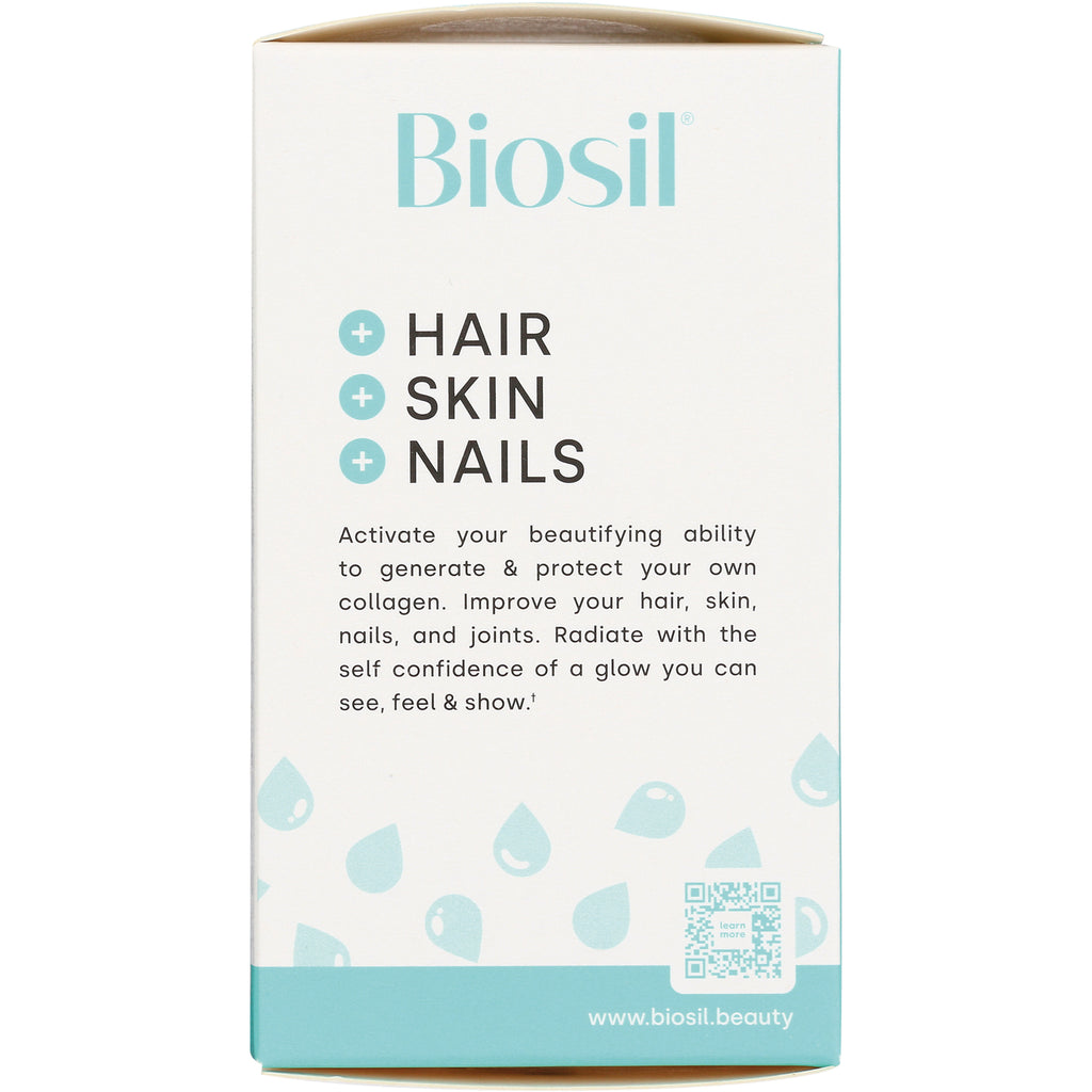 NFC054 | Biosil product infographic listing benefits + HAIR + SKIN + NAILS with brief description and QR code - Thumbnail