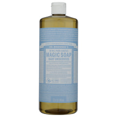 DRB016 | Dr. Bronner's 18-in-1 Hemp Baby Unscented Pure-Castile Soap bottle 32 fl oz