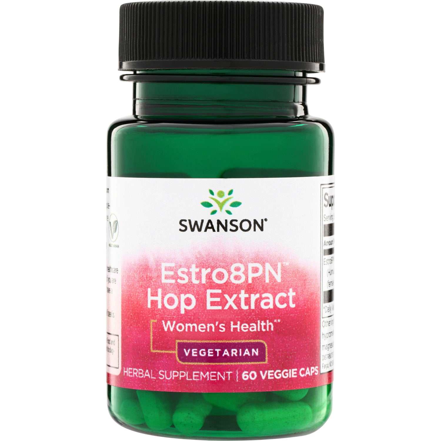 SWH217 | Swanson Estro8PN Hop Extract, Women's Health, Vegetarian herbal supplement, 60 veggie caps bottle front