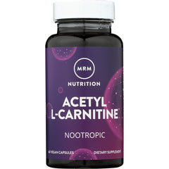 MRM021 | Purple MRM Nutrition bottle labeled ACETYL L-CARNITINE nootropic, front view