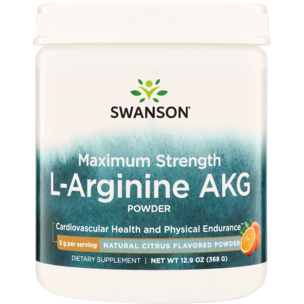 SW1947 | Swanson Maximum Strength L-Arginine AKG powder, natural citrus flavor, 12.9 oz - Thumbnail