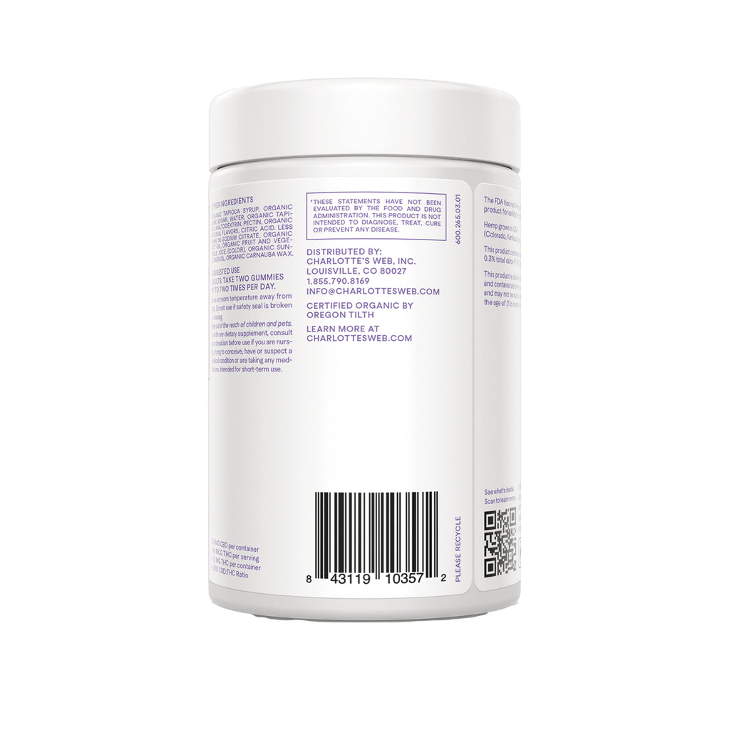 RE003 | back of white supplement jar showing barcode, small ingredients text and QR code - Thumbnail