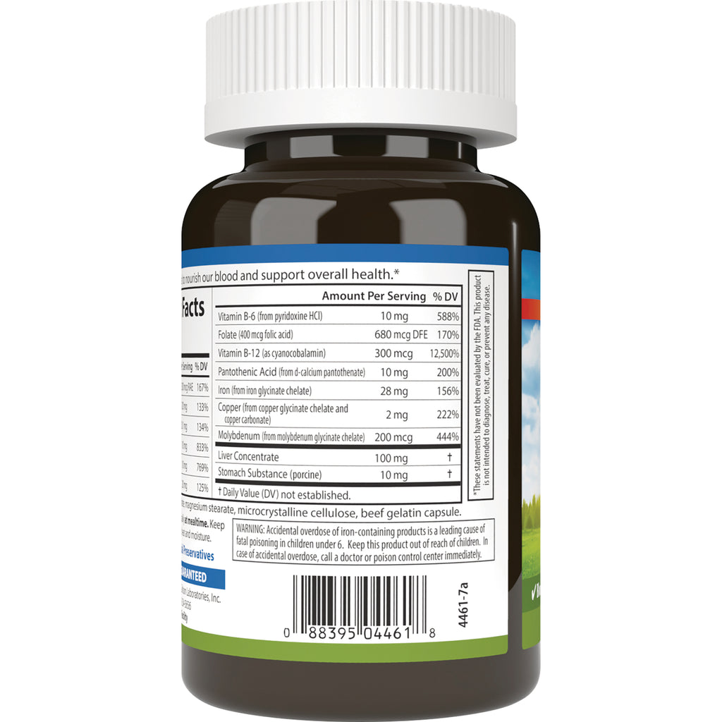 CSN321 | back label of brown supplement bottle showing nutrition facts panel and barcode - Thumbnail