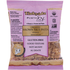 TKY015 | Tinkyada Organic Brown Rice Pasta Spirals, gluten-free, 12 oz front pouch