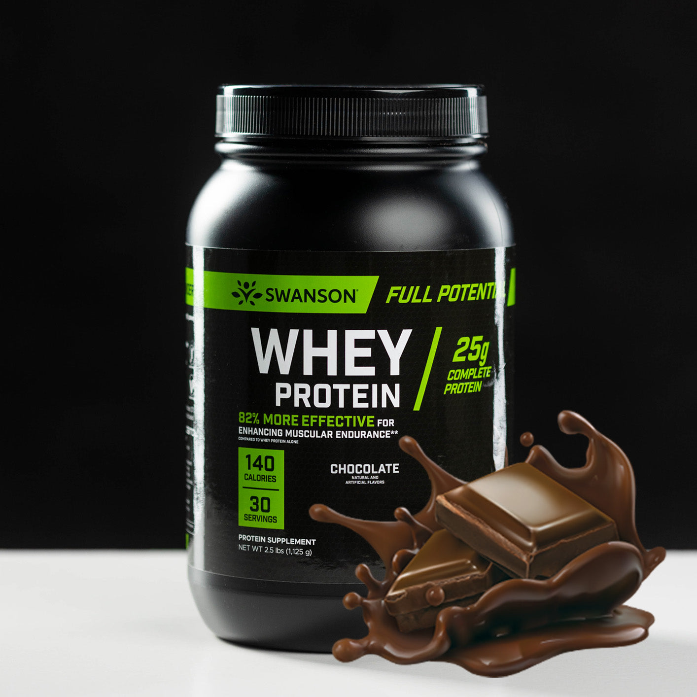 SW1893 | Swanson Full Potential Whey Protein with a Chocolate splash
