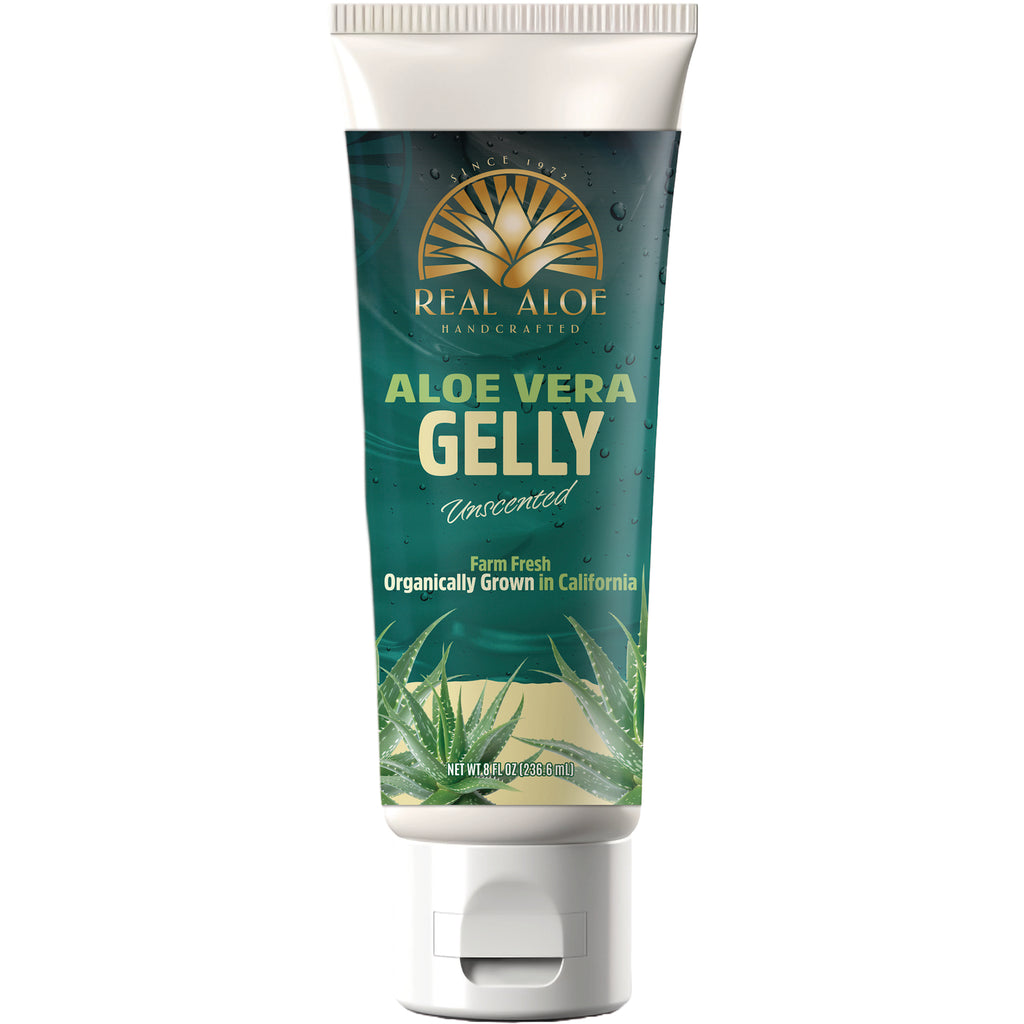 RA007 | Real Aloe Aloe Vera Gelly unscented tube front view labeled Organically Grown in California - Thumbnail