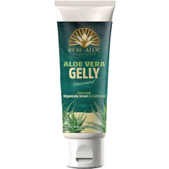 RA007 | Real Aloe Aloe Vera Gelly unscented tube front view labeled Organically Grown in California