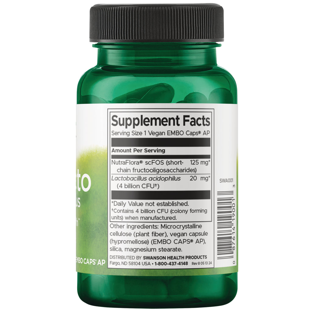 SWA001 | Back label with supplement facts and serving information - Thumbnail