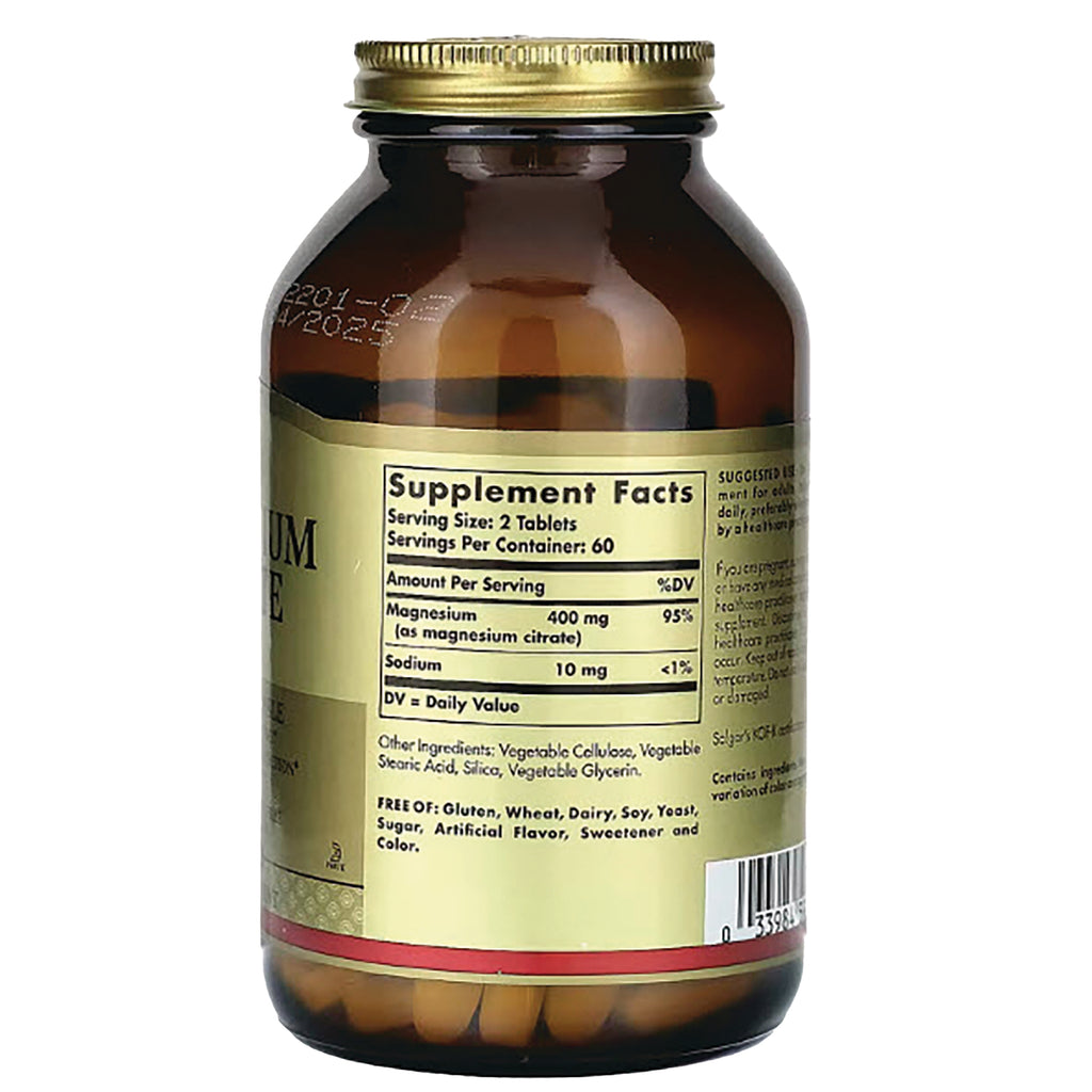 SLG355 | Back of amber supplement bottle showing Supplement Facts panel, ingredients and barcode - Thumbnail
