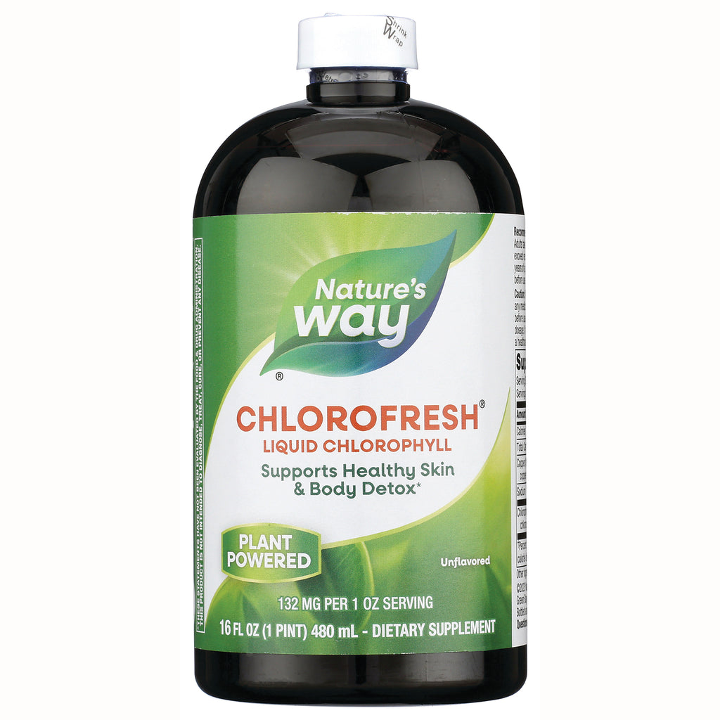 NW814 | Nature's Way Chlorofresh liquid chlorophyll bottle front label, plant powered dietary supplement 16 fl oz - Thumbnail
